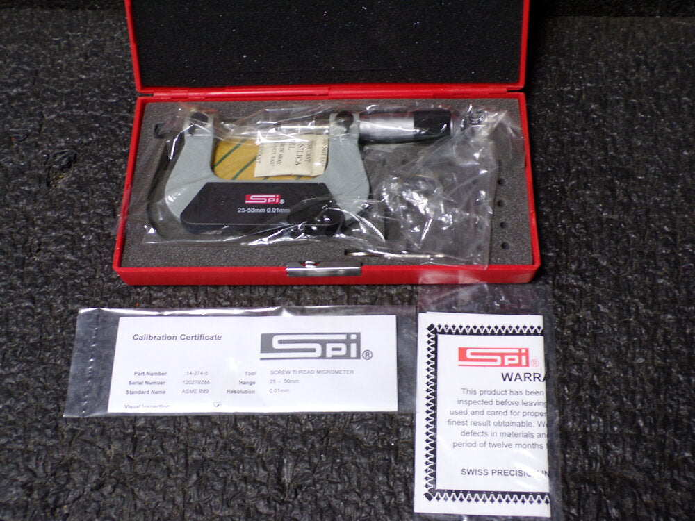 SPI 25 to 50mm Range, 0.01mm Graduation, Screw Thread Micrometer (SQ8506914-WT01)