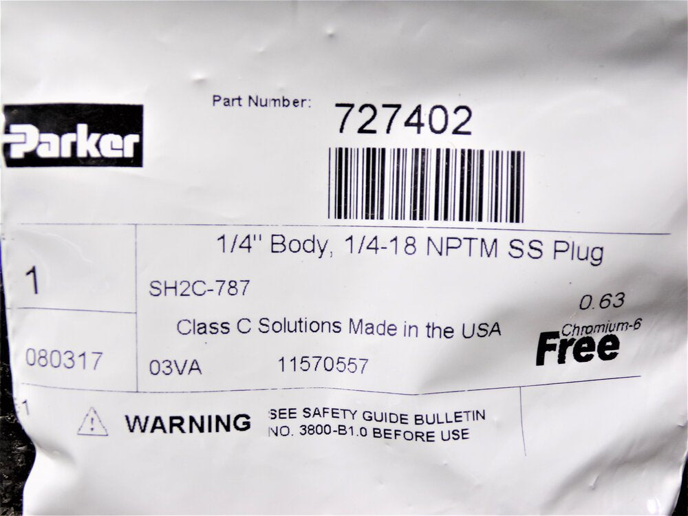 6pk Parker SS 1/4-18 Male NPTF Industrial Pneumatic Hose Nipple (SQ3650628-WT29)