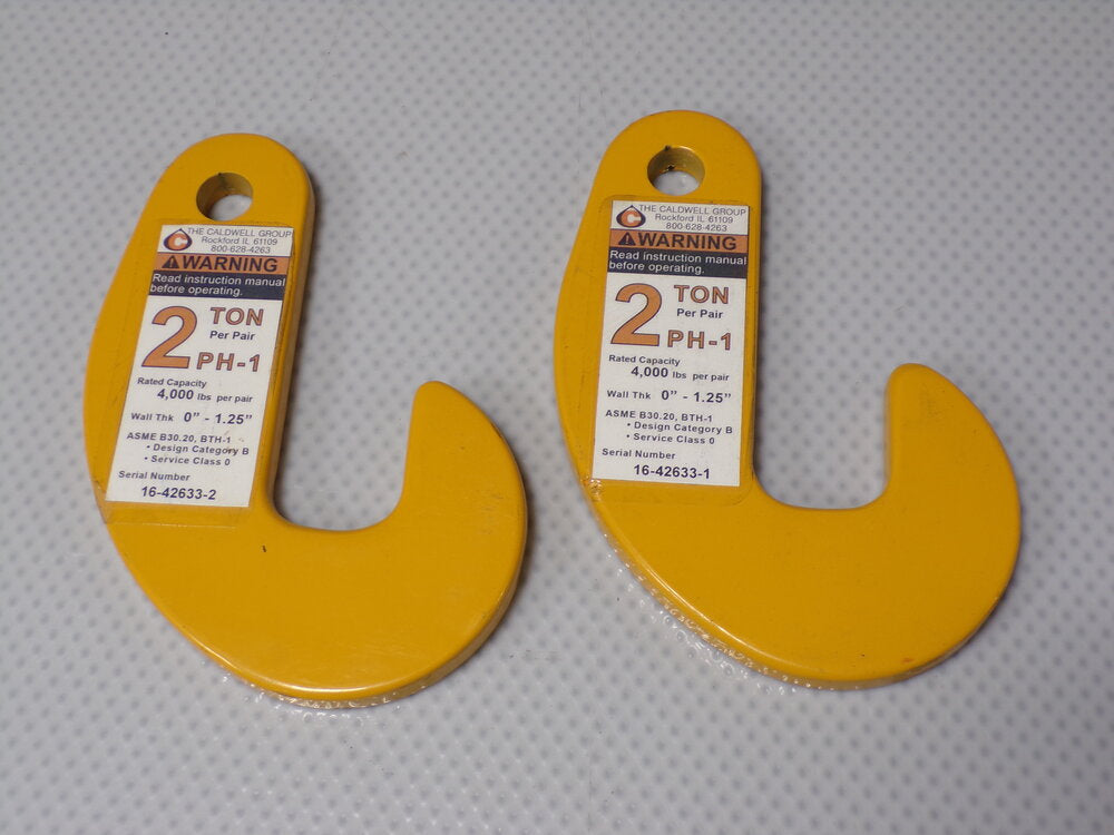 1 pair, CALDWELL Pipe Hooks, 2 Tons per Pair (SQ3221682-WT36)