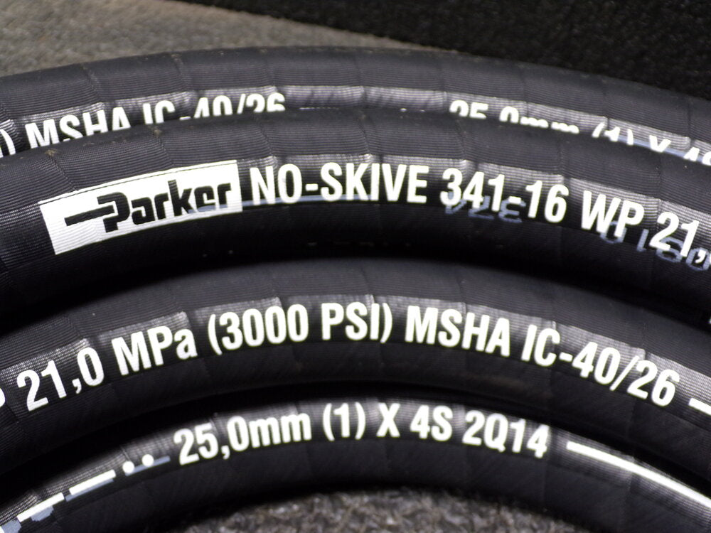 Parker 341-16-25-KAR Medium Pressure Rubber Hydraulic Hose, 25' Length (SQ6429902-WTA09)