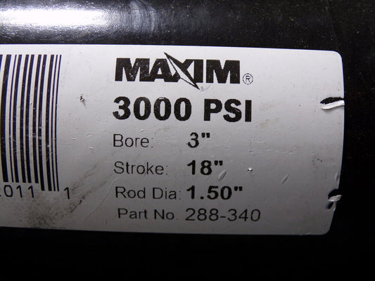 MAXIM 288-340 Hydraulic Cylinder, 3" Bore, 18" Stroke, 3000 PSI (SQ0174866-WT25)