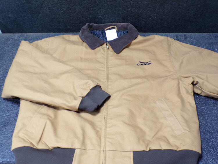 CONDOR Work Jacket, Quilt Lined Cotton Duck, Brown, Zipper Closure Type