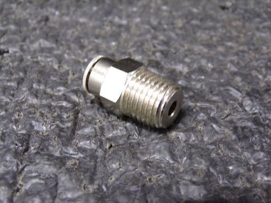 Nickel Plated Brass Male Connector, 1/4" Tube Size x 1/4" NPT (SQ8814908-WT32)