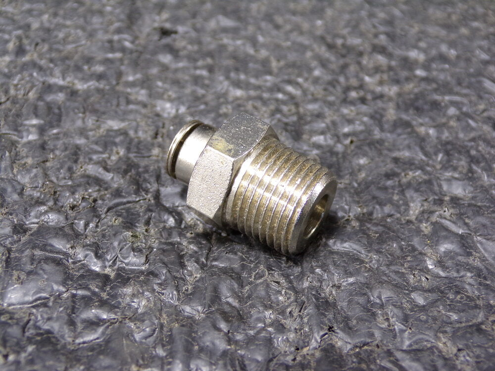 Nickel Plated Brass Male Connector, 1/4" Tube Size x 3/8" NPT (SQ6905700-WT32)