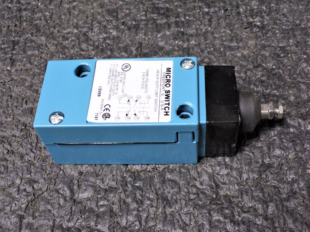 HONEYWELL MICRO SWITCH Plunger Heavy Duty Limit Switch; Location: Top, Contact Form: 2NC/2NO, Adjustable, Linear Movement (SQ2338281-WT12)