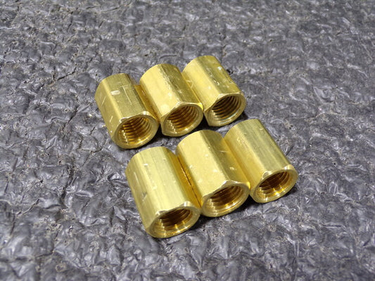 6pk, Brass Coupling, FNPT, 1/4 in Pipe Size (SQ2462579-WT32)