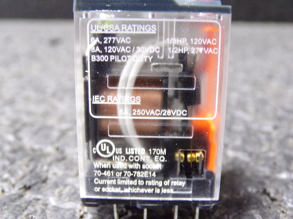 SCHNEIDER ELECTRIC General Purpose Relay, 120V AC Coil Volts, 6A @ 277V AC Contact Rating (SQ6117201-WT12)