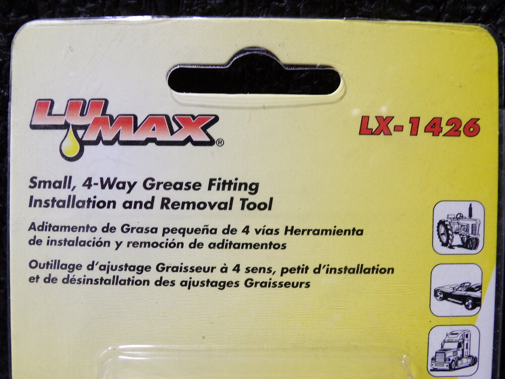 Lumax LX-1426 Small 4-Way Grease Fitting Installation and Removal Tool (SQ9454455-WT19)
