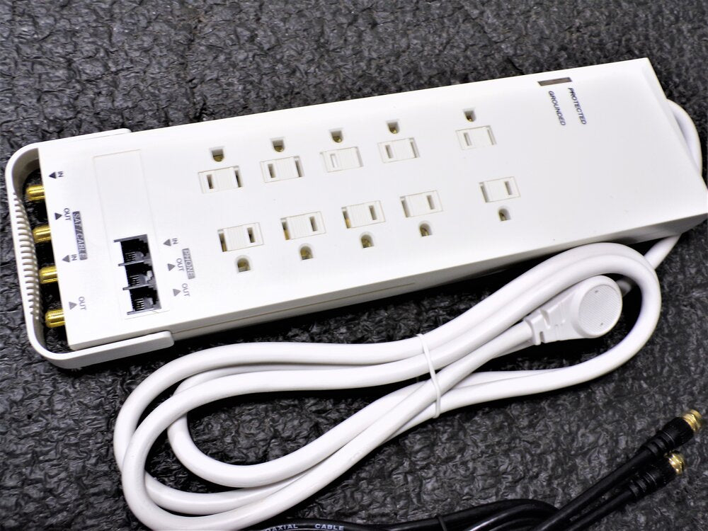POWER FIRST Datacom Surge Protector, 10 Outlets, White, 6 ft., 3600 Rated Joules (SQ3451486-WT12)