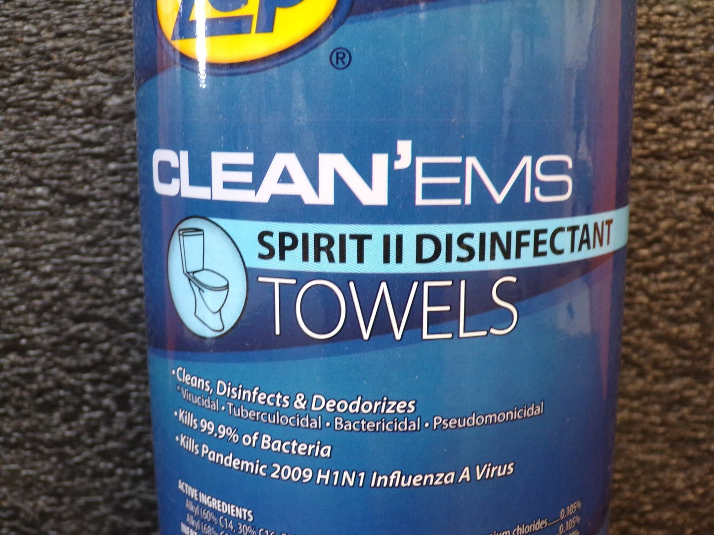 ZEP® 6508 Clean'ems Spirit II™ Pre-Moistened Disinfectant Towels - 40 Sheet/Tub (CR00014-K02)