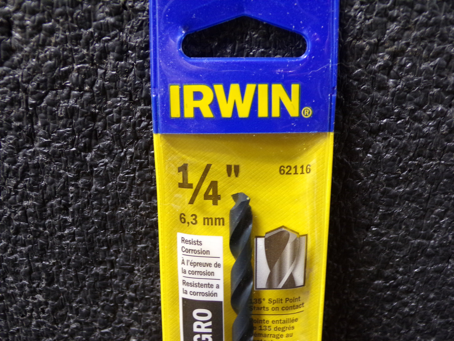 Irwin 1/4" Diam, 12" OAL Oxide High Speed Steel Aircraft Extension Drill Bit 135° Point Angle (CR00056-X03)