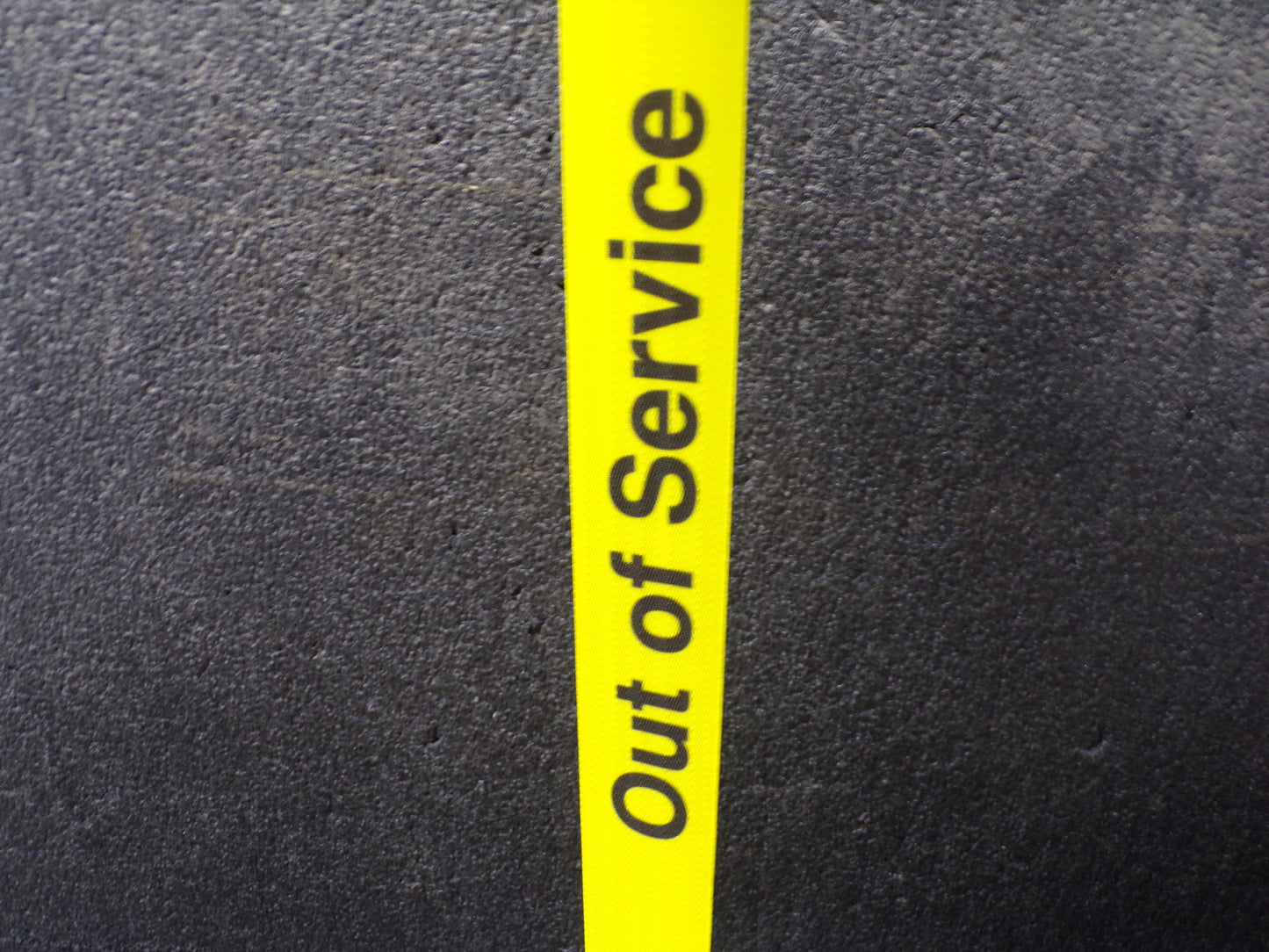 TENSABARRIER Retractable Belt Barrier, Yellow Belt With Black Writing, Out of Service (CR00072-BT23)