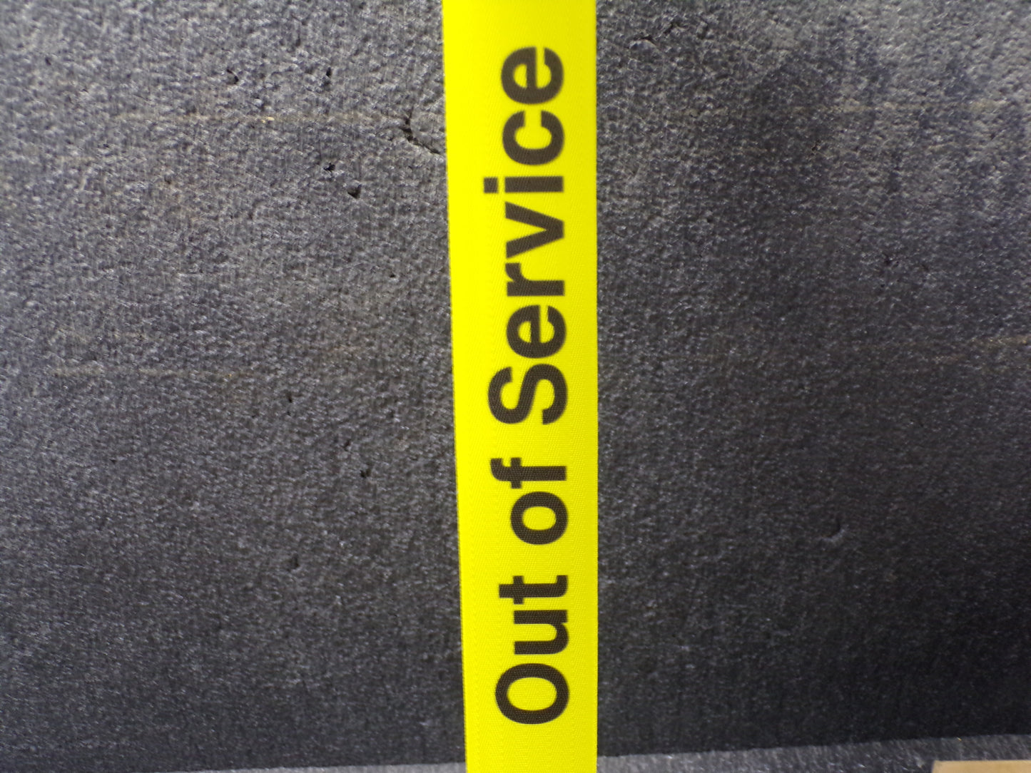 TENSABARRIER Retractable Belt Barrier, Yellow Belt With Black Writing, Out of Service (CR00073-BT23)