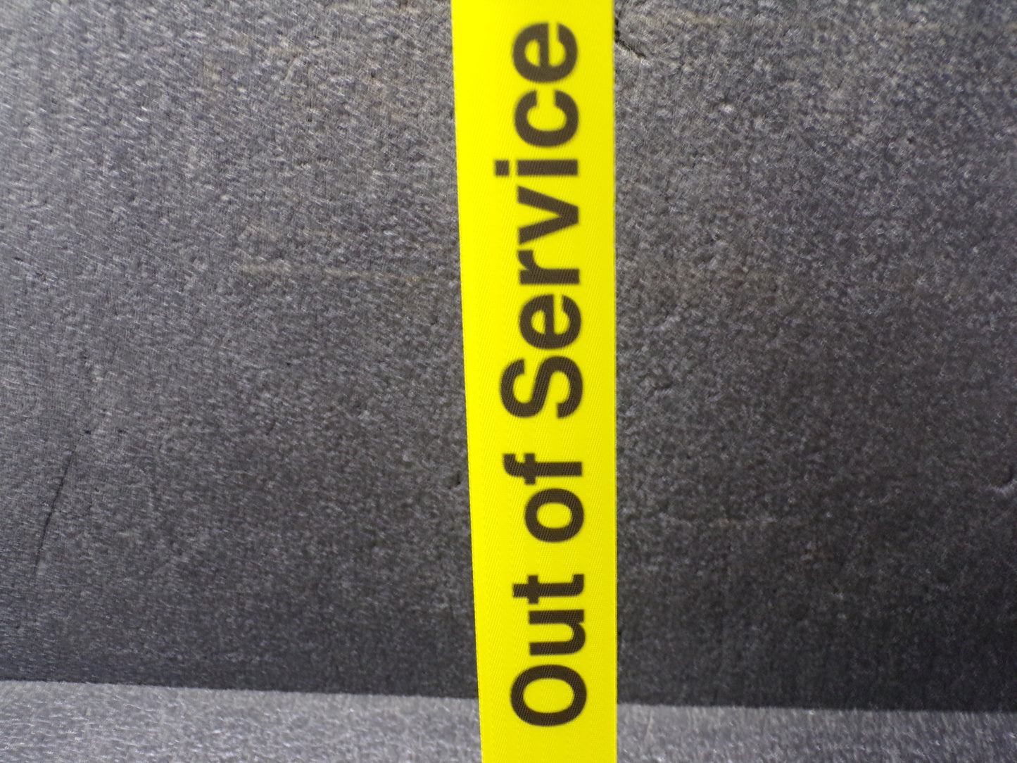 TENSABARRIER Retractable Belt Barrier, Yellow Belt With Black Writing, Out of Service (CR00075-BT23)