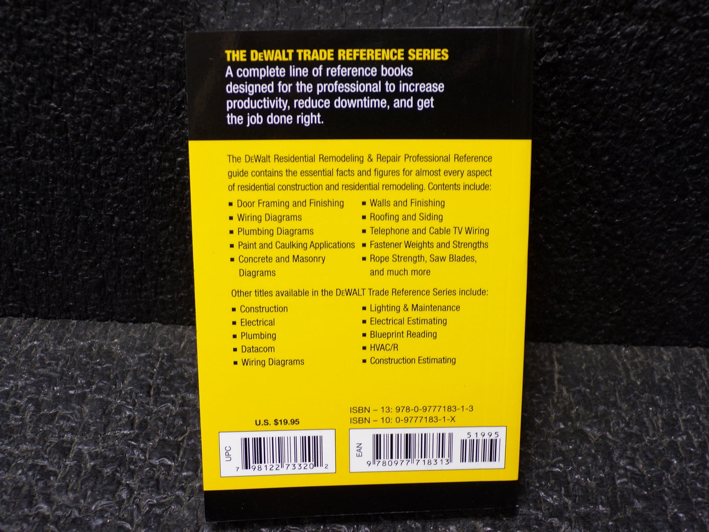 DeWalt RESIDENTIAL REMODELING AND REPAIR PROFESSIONAL REFERENCE (CR00094-BT23)