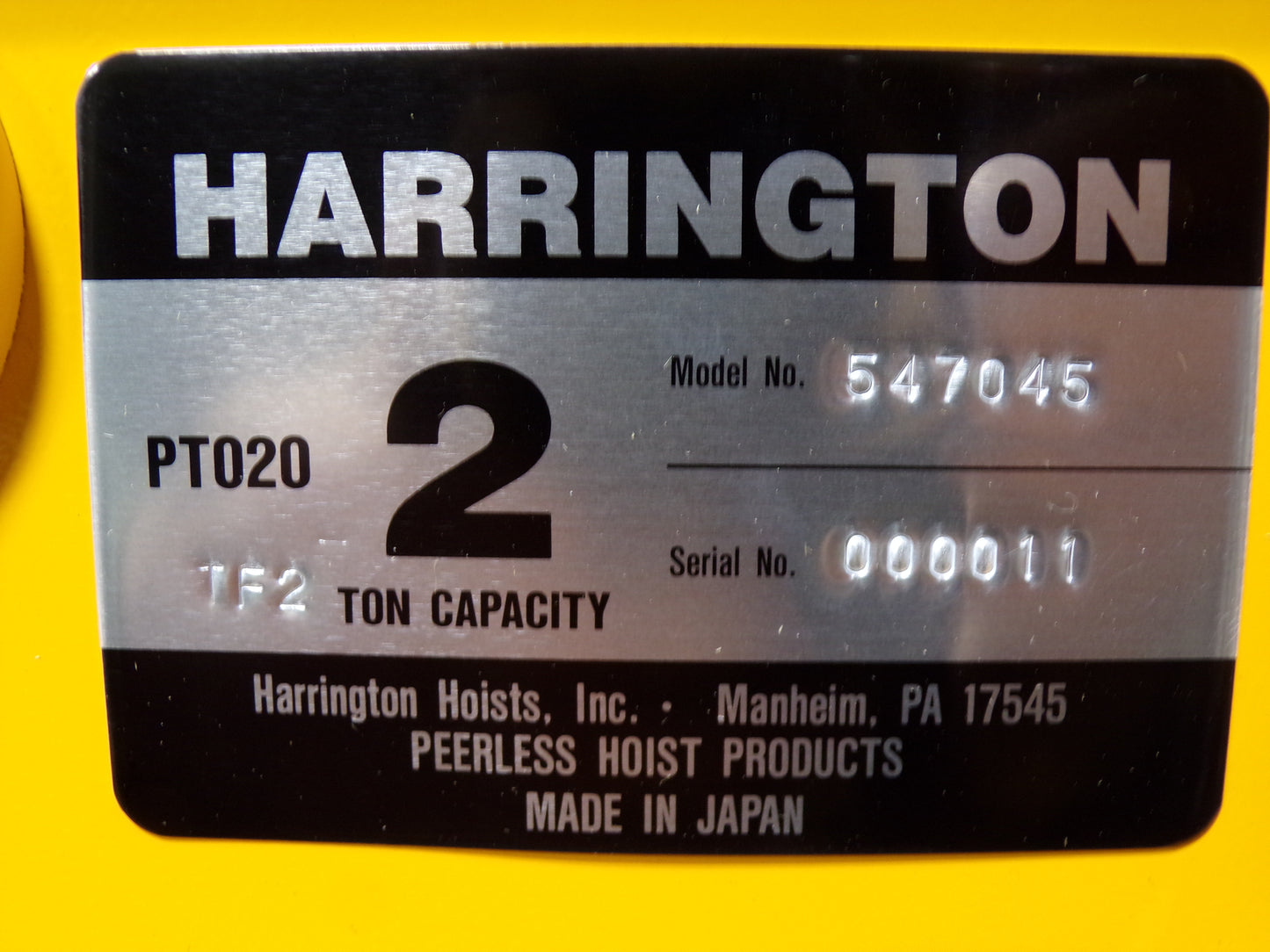 HARRINGTON Push Trolley, 4,000 lb Load Capacity, Fits Beam Flange W 3-15/64 in to 6-1/64 in (CR00116-BT22)