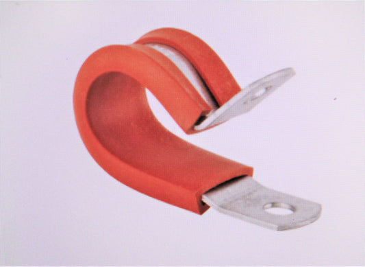 QTY: 50, Made in USA 7/8" Pipe, 7/8" Rod, Cushion Clamp Gray & Red, Galvanized Steel & Silicone Cushion (CR00117-BT22)