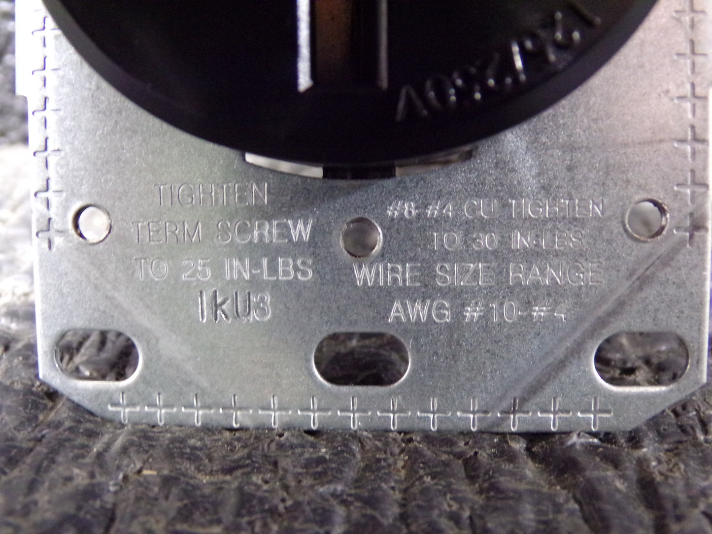 HUBBELL WIRING DEVICE-KELLEMS 50 A, Industrial, Receptacle, Black, Not Tamper Resistant (CR00121-BT22)