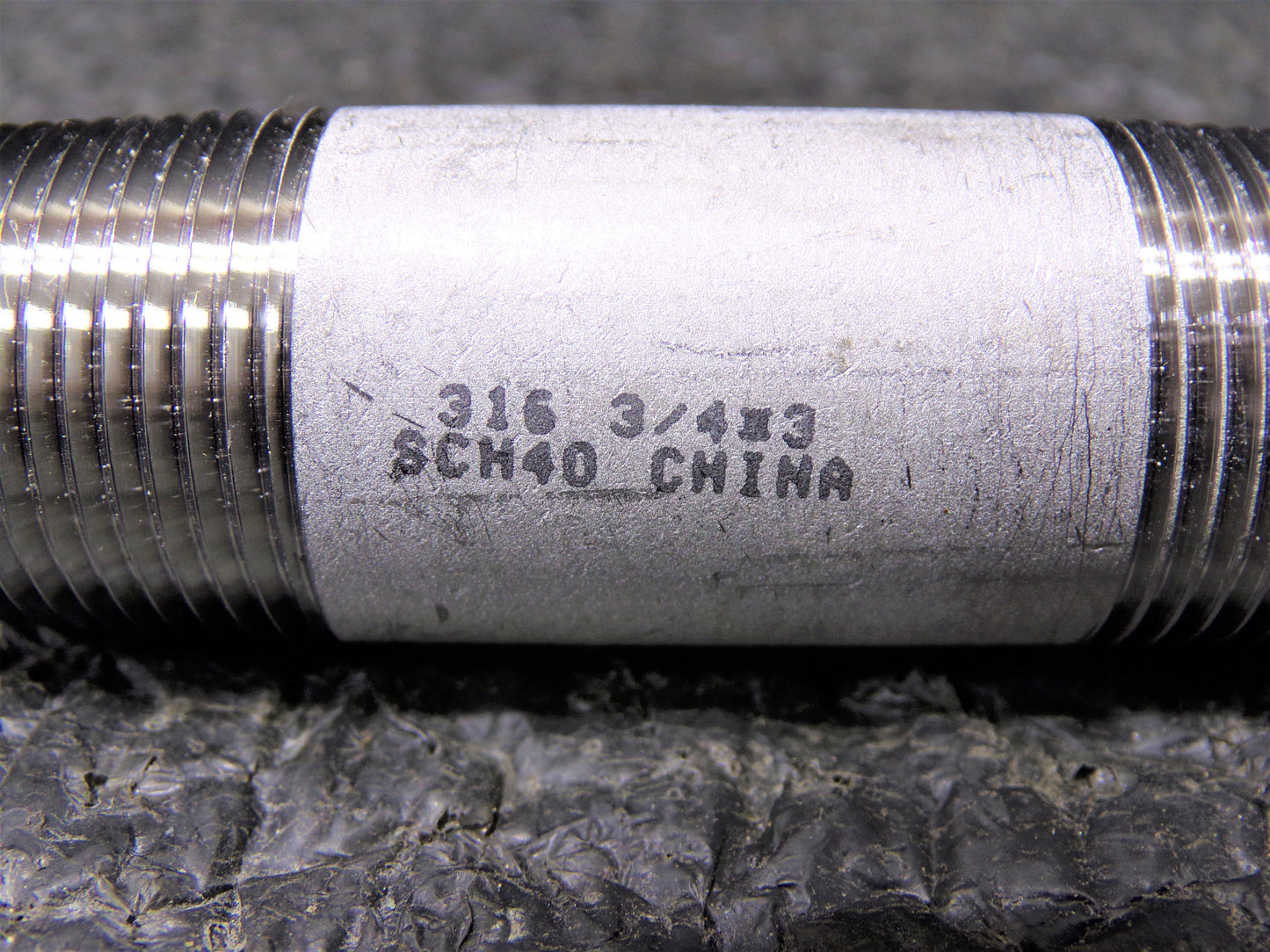 3/4 x 3" 316 Stainless Steel Pipe Nipple Threaded, Schedule 40 (CR00146-BT25)