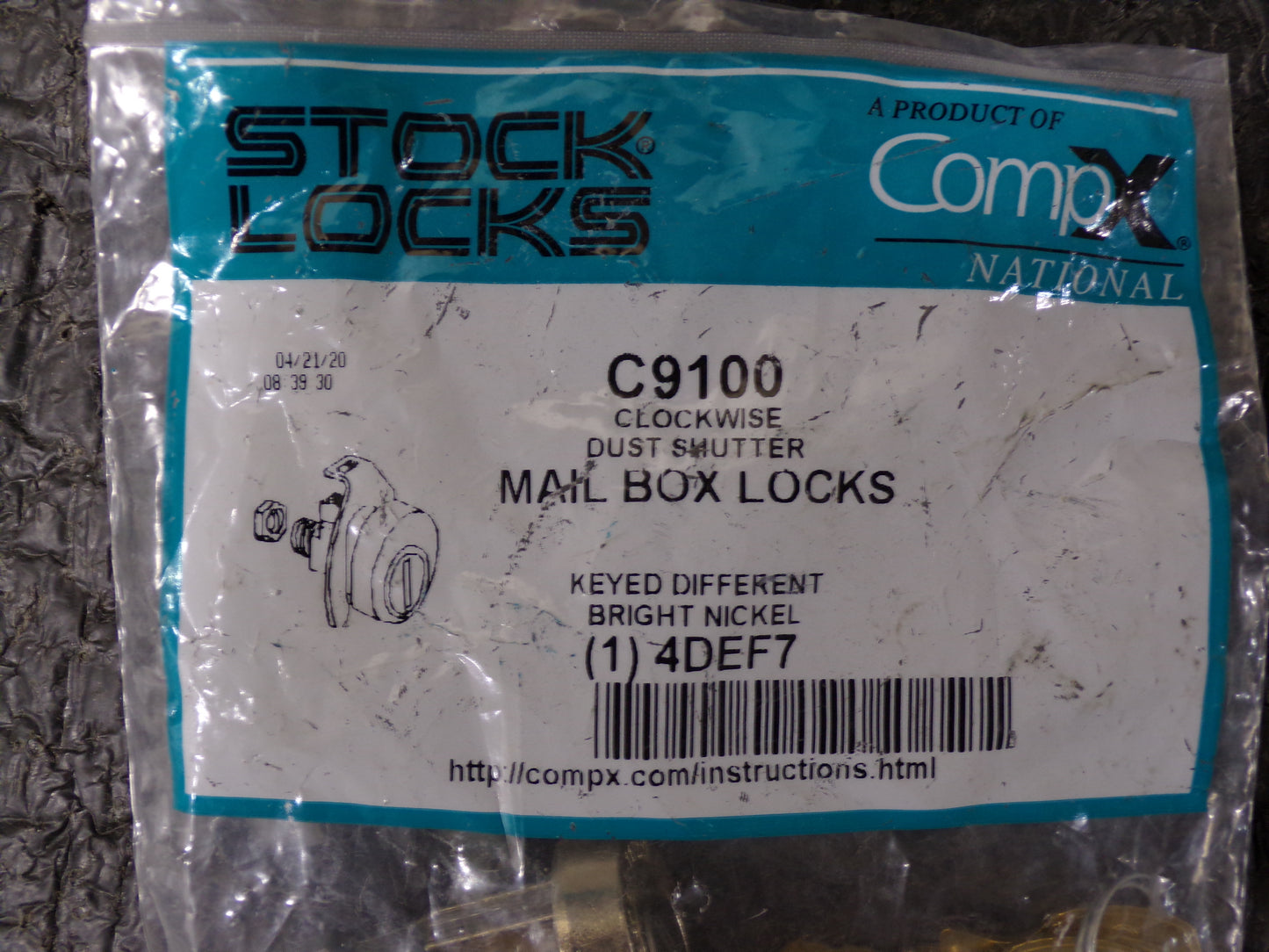 COMPX NATIONAL Pin Tumbler Keyed Cam Lock, Keyed Different, For Material Thickness 1/16 in, C9100 (CR00199-BT27)