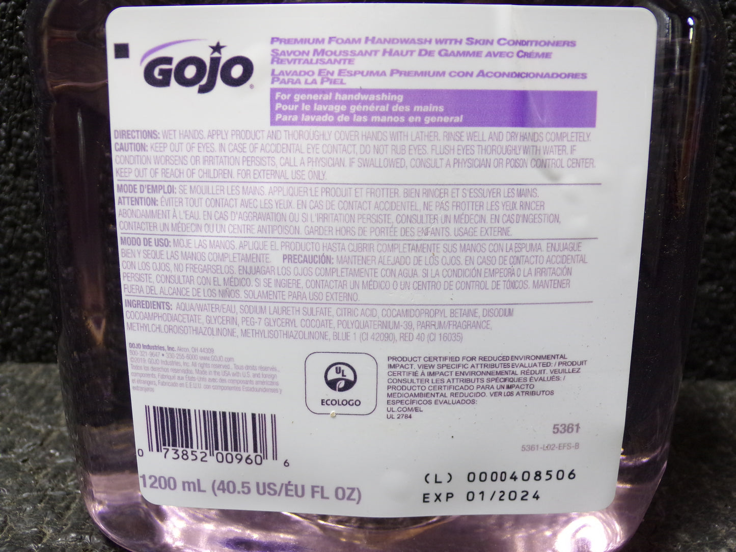GOJO Cranberry, Foam, Hand Soap, 1,200 mL, Cartridge, TFX™ (CR00260-X03)
