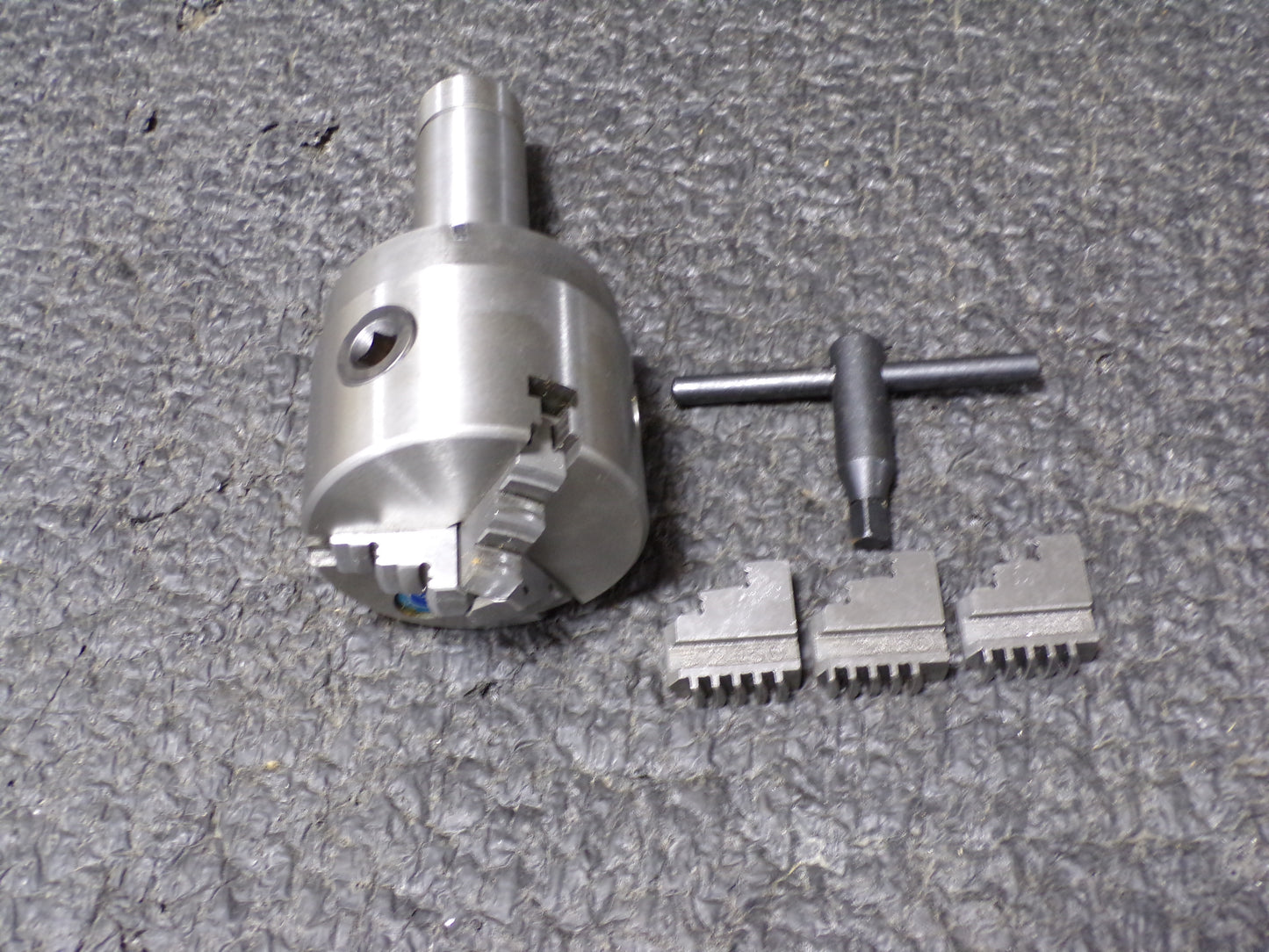 Made in USA 3 Jaws, 3" Diam, Self Centering Manual Lathe Chuck 5C Mount Spindle, 5/8" Through Hole Diam, Forged Steel (CR00282-BT56)