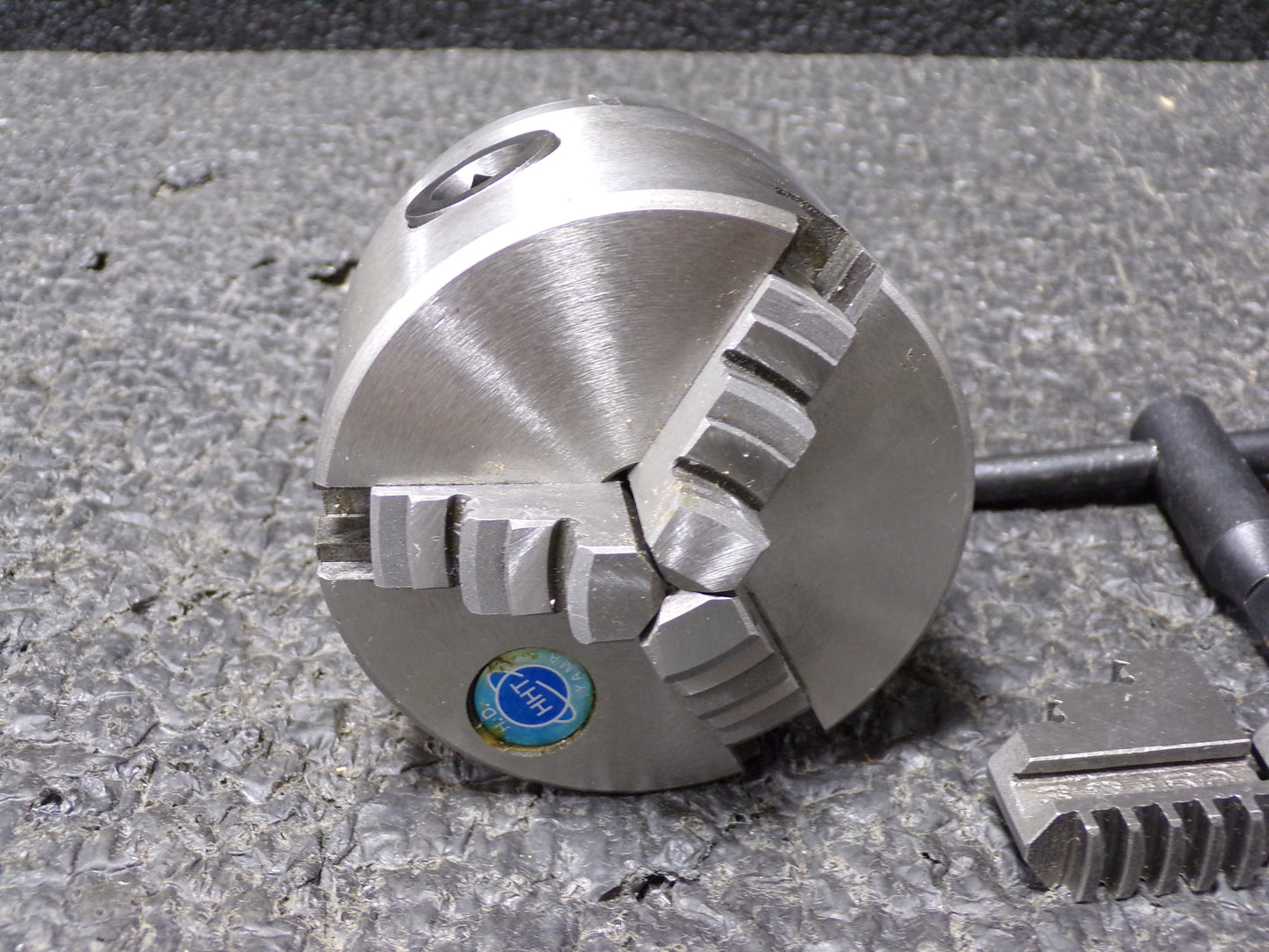 Made in USA 3 Jaws, 3" Diam, Self Centering Manual Lathe Chuck 5C Mount Spindle, 5/8" Through Hole Diam, Forged Steel (CR00282-BT56)