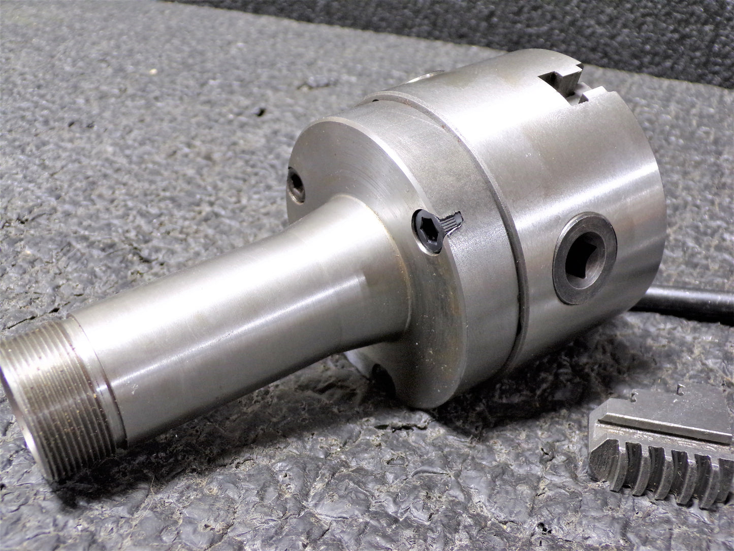 Made in USA 3 Jaws, 3" Diam, Self Centering Manual Lathe Chuck 5C Mount Spindle, 5/8" Through Hole Diam, Forged Steel (CR00282-BT56)