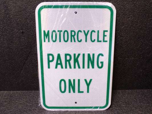 LYLE Motorcycle Parking Sign, Sign Legend Motorcycle Parking Only, 18 in x 12 in (CR00285-WT43)