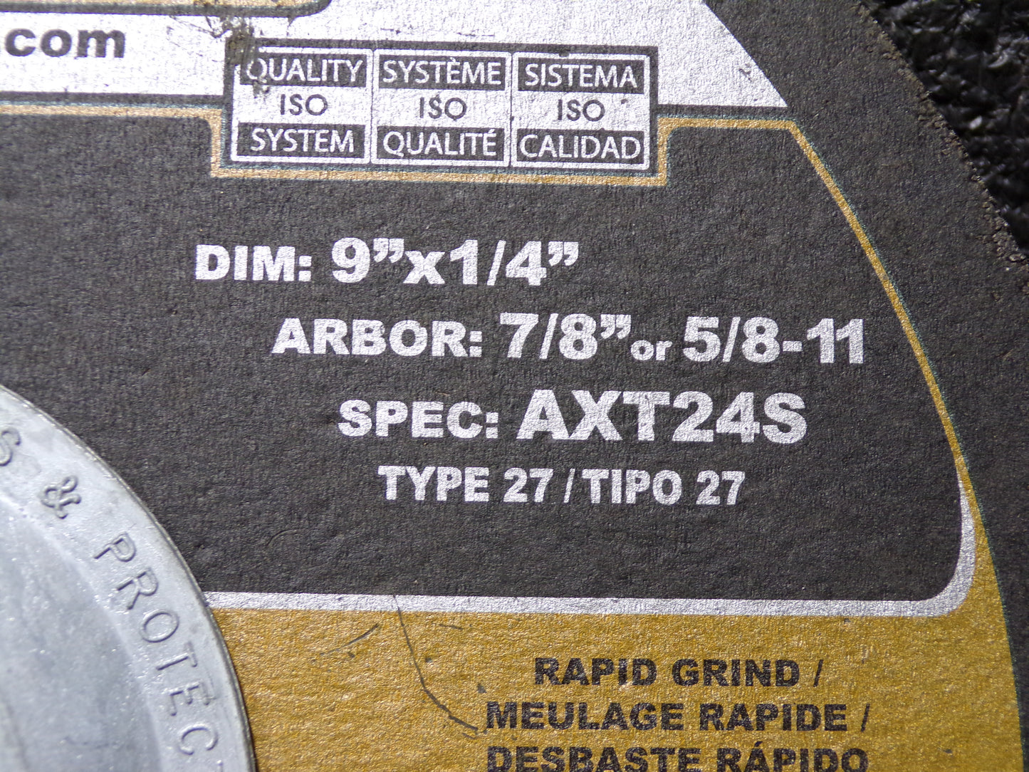 METALHOG BY FLEXOVIT A8330H 9"X1/4"X5/8-11 AXT24S - RAPID GRIND DEPRESSED CENTER GRINDING WHEEL (CR00376-WT34)
