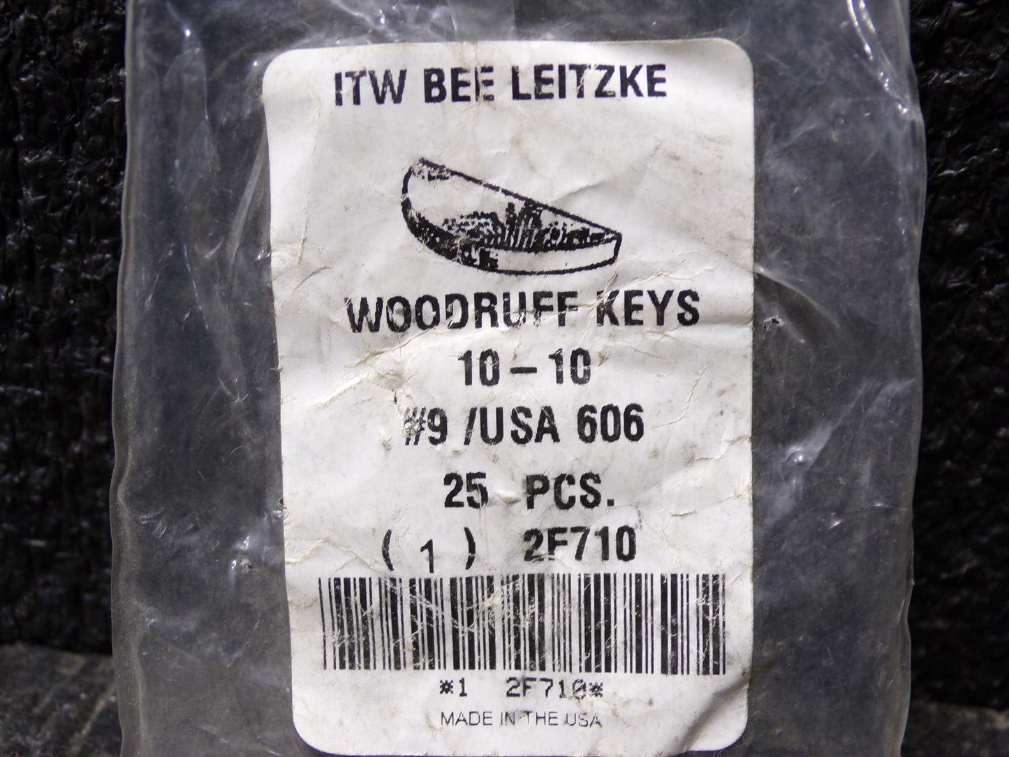 ITW BEE LEITZKE Woodruff Key, #9, Pk25 (CR00385-BT21)
