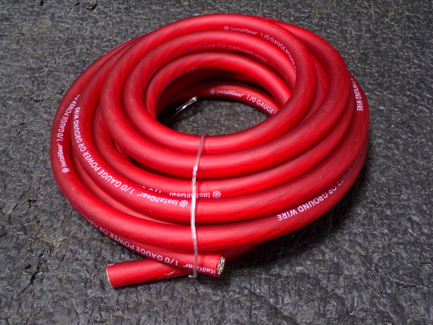 InstallGear 1/0 Gauge Ga Awg Red 25ft Power/Ground Cable (CR00388-WT12)