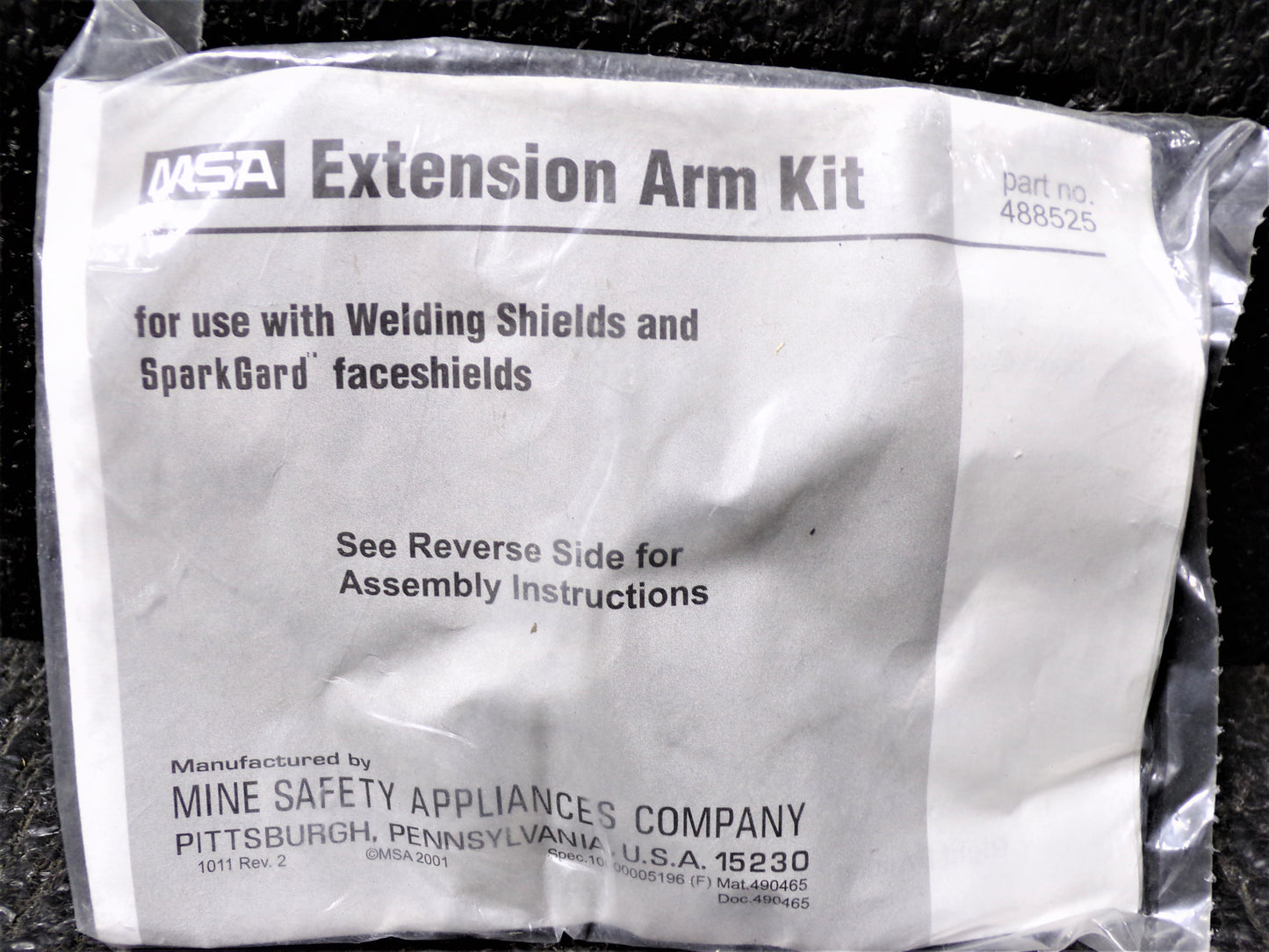 MSA Extension Arm Assembly, Kit 488525, For MSA Slotted Hard Caps (CR00404-WT38)