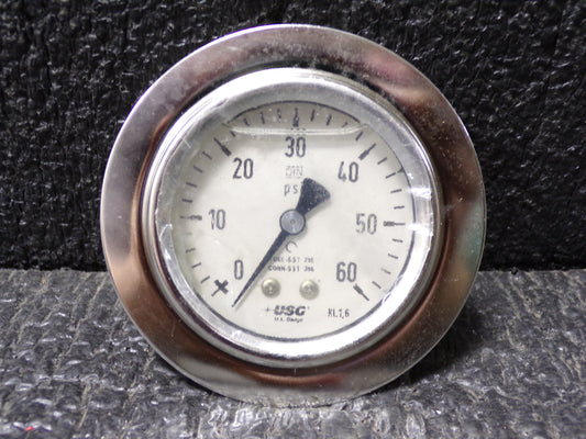 US Gauge 659 0-60 psi Liquid Filled Gauge, Stainless (CR00410-WT33)