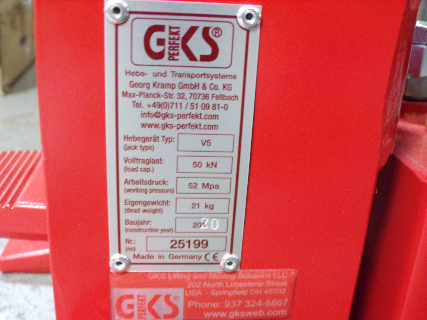GKS Perfekt® V5 Hydraulic Toe & Saddle Jack 5 Ton Capacity (CR00455-WTA04)
