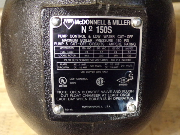 MCDONNELL & MILLER Level Control, Snap Switch, For Use With Mfr. Model Number 171802 (CR00471WTA04)