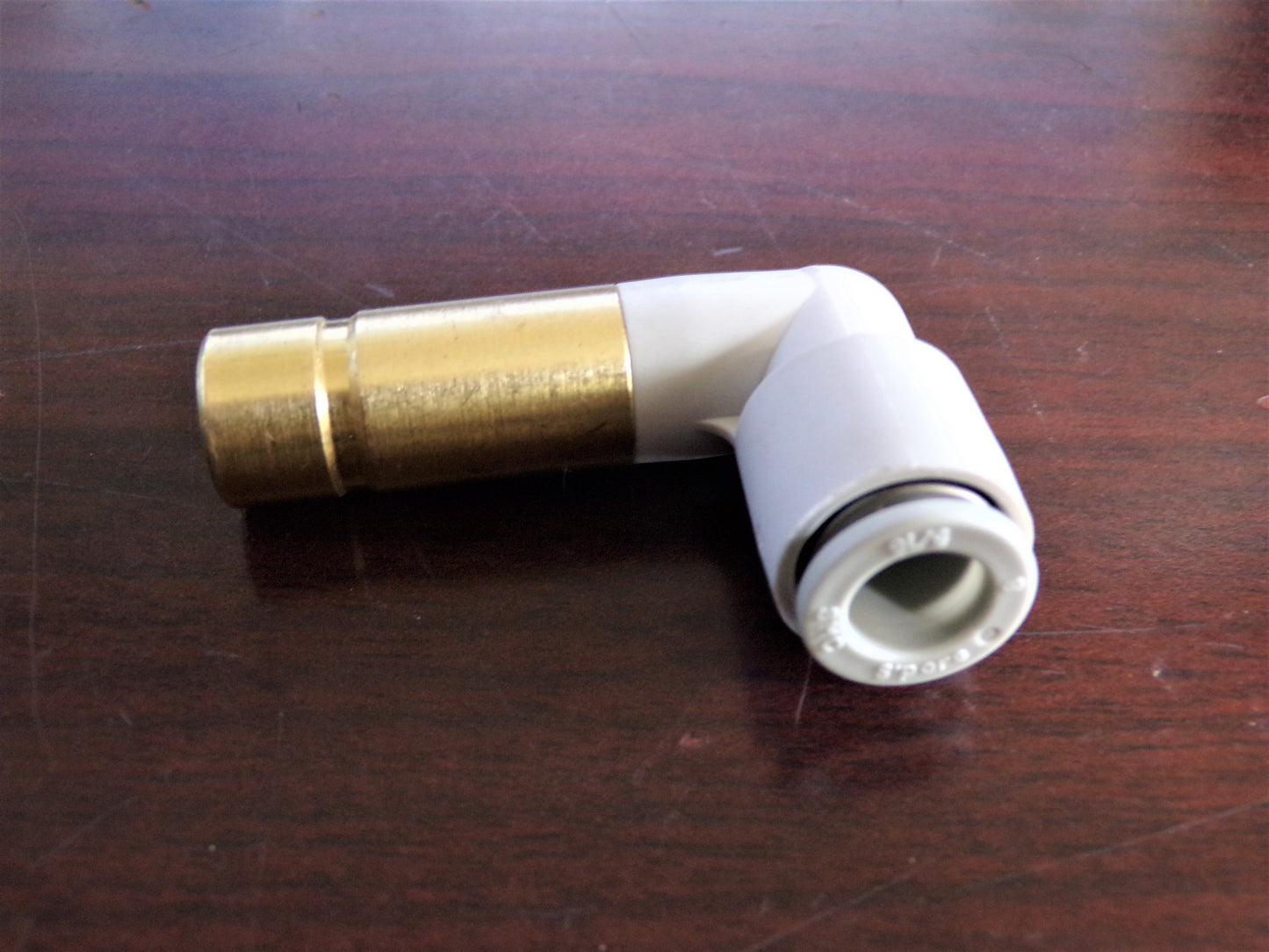 SMC Brass/Poly Elbow, 5/16" (8mm) x 7/16" (12mm) Push To Connect (CR00522-WTA14)