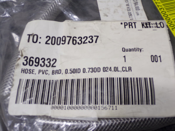 Tennant 369332 Braided PVC Hose, Clear, 0.5