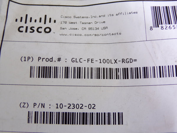 Cisco 100BASE-X Small Form-Factor Pluggable Module, GLC-FE-100LX-RGD (CR00686WTA18)