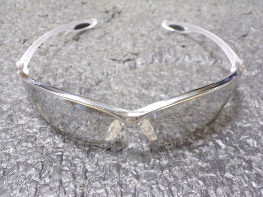 CONDOR Safety Glasses: Anti-Scratch, No Foam Lining, Wraparound Frame, Frameless, Gray Mirror, Clear (CR00703-WT41)