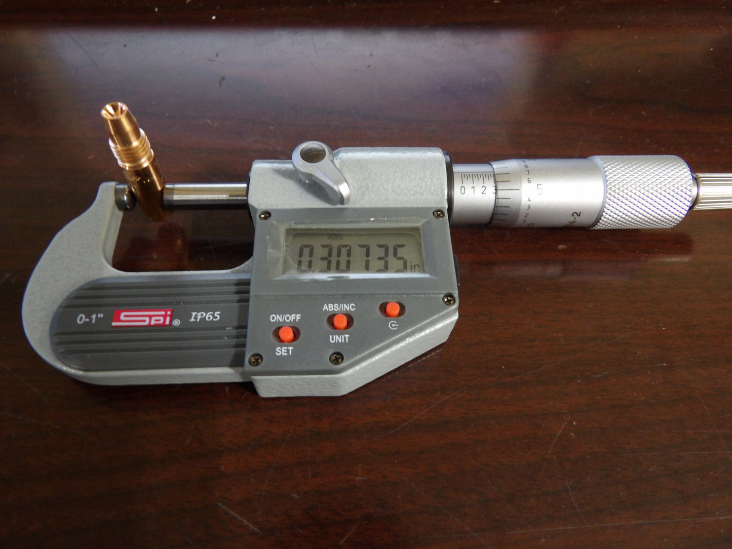 SPI  Electronic, 0 to 1″ Measurement, Painted Finish Carbide Face Ball Anvil Micrometer (CR00800-WTA22)