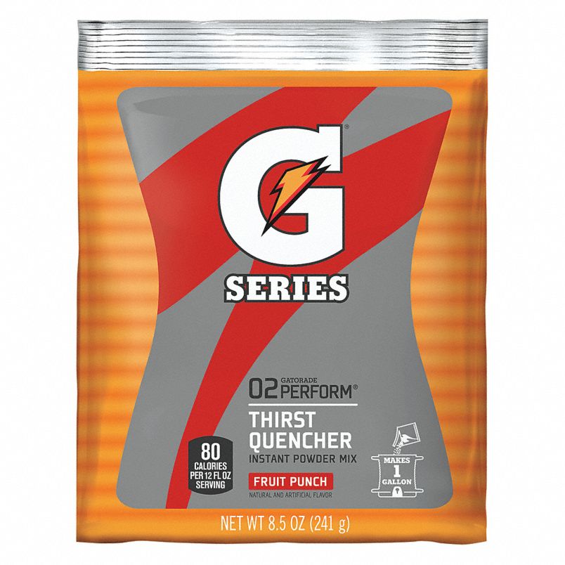 GATORADE Sports Drink Mix: Fruit Punch, Regular, 1 gal Yield per Unit, 8.5 oz Thirst Quencher Pack Size, Case of 40, FREE SHIPPING (CR00760-WH3uyw3)