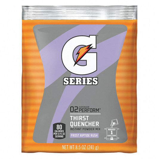 GATORADE Sports Drink Mix: Riptide Rush, Regular, 1 gal Yield per Unit, 8.5 oz Thirst Quencher Pack Size, Case of 40 FREE SHIPPING (CR00762-WH3uyw7)