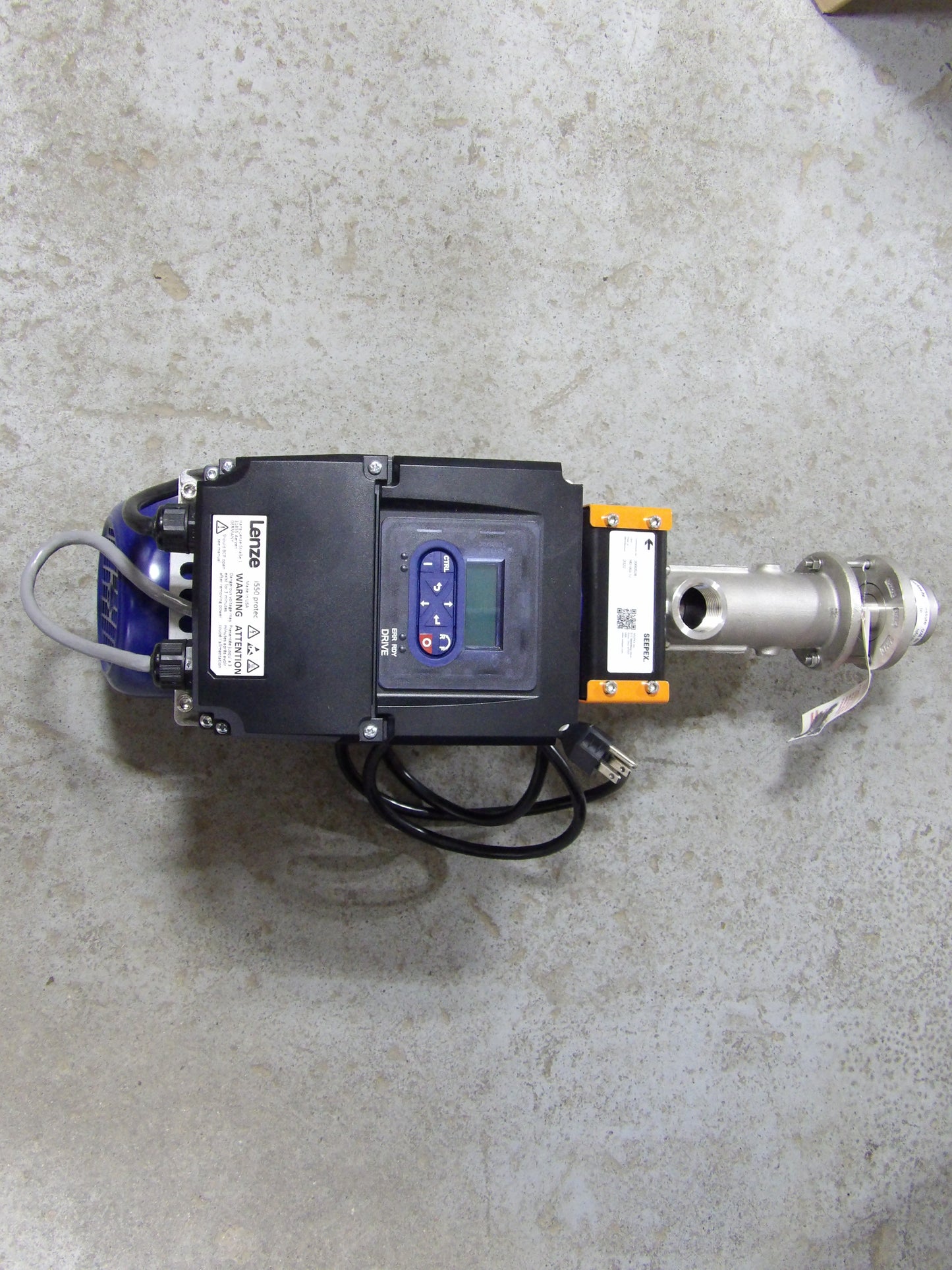 Seepex - MD 003-12 - AC EPT VFD - Seepex Industrial progressing cavity pump with an AC VFD drive, 0.34 - 8.5 GPH (CR00782-WTA25)