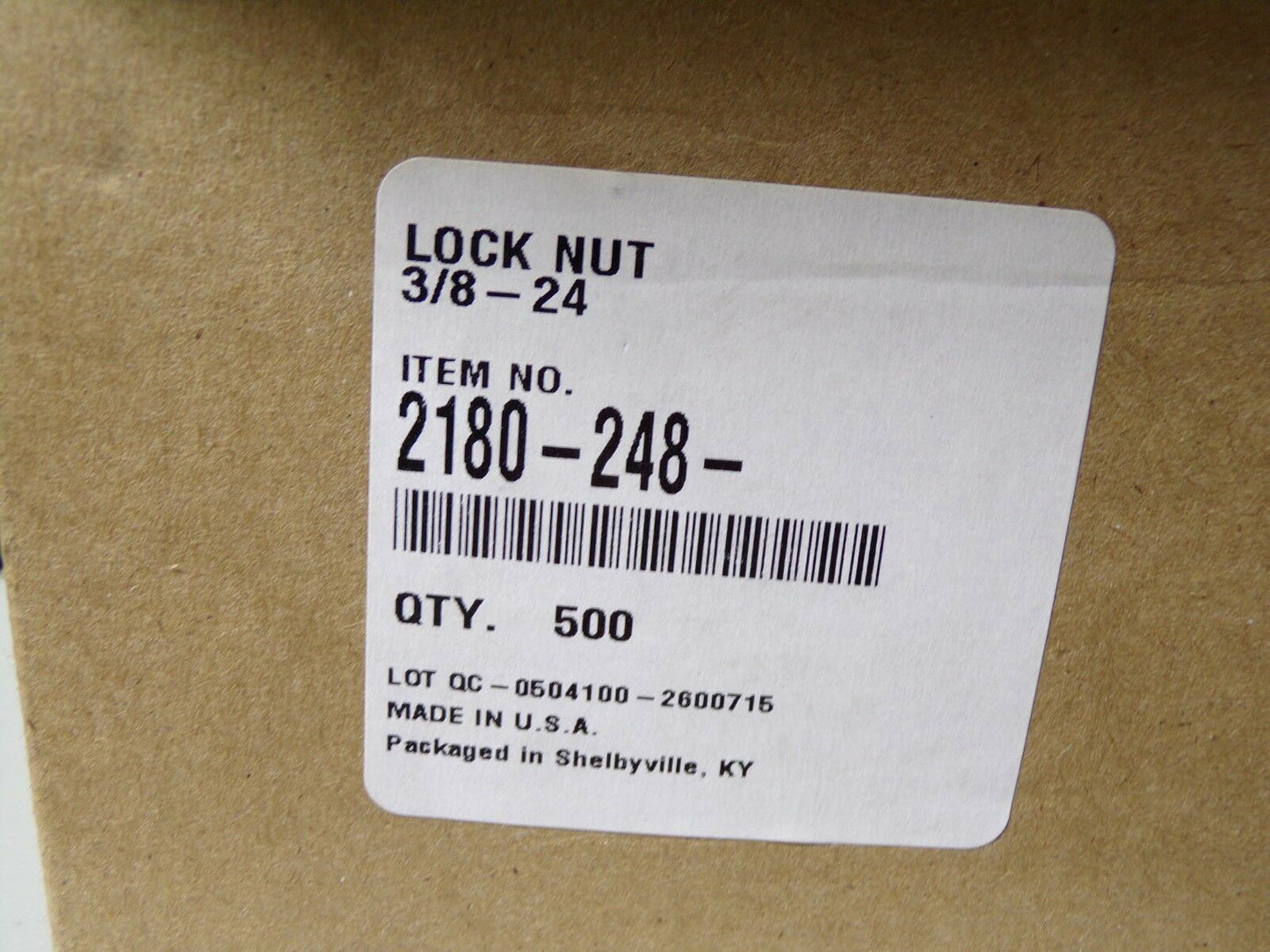 3/8"-24 Lock Nut Stainless Steel QTY-500 2180-248 (183379426219-Y35)
