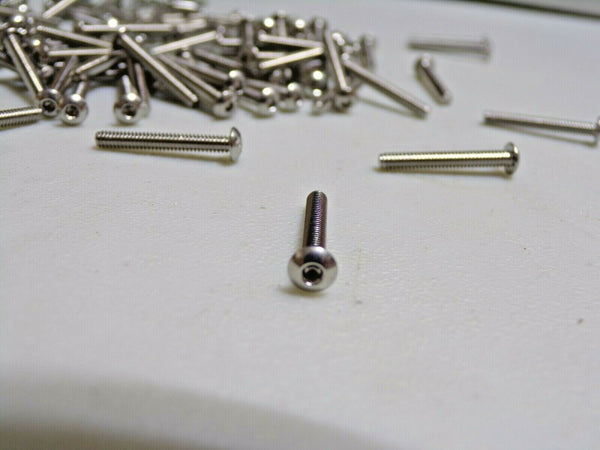 QTY: 100 FABORY Button Socket Head Cap Screw, #3-48 X 3/4 Stainless Steel,18-8, Plain, (183952246143-NBT14)